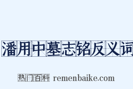 潘用中墓志铭反义词是什么意思的图片